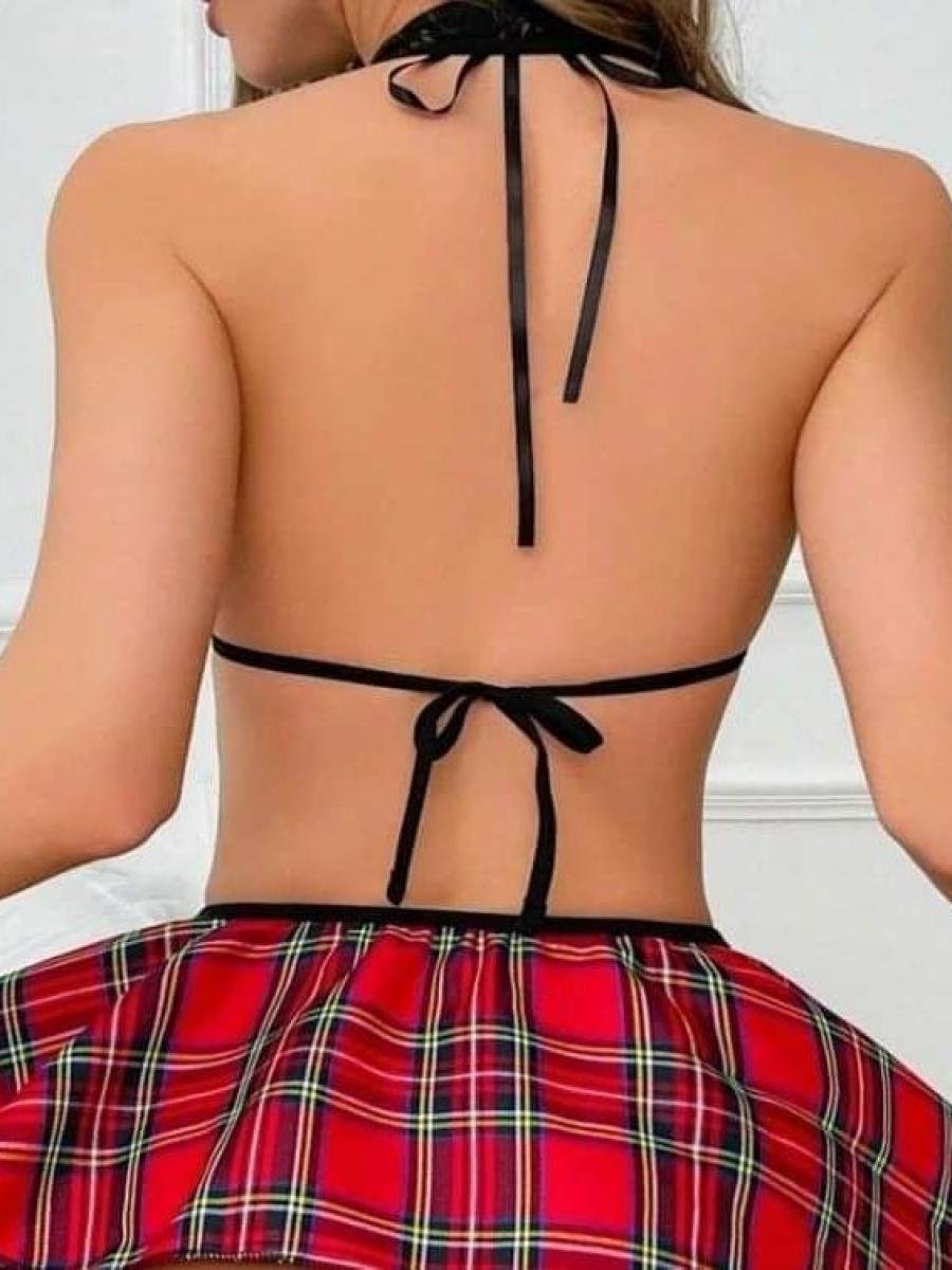 Valeria Midnight Lace Schoolgirl Costume Set – 3 Piece Women's Lingerie alternate view